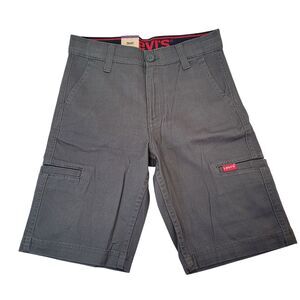Levi's Youth Boys Cargo Shorts Adjustable Waistband Flex Stretch Gray Size 10